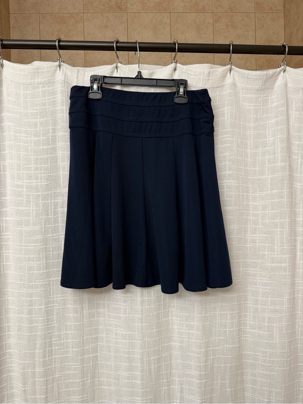 INC International Concepts Dark Navy Pleated Circle Skirt